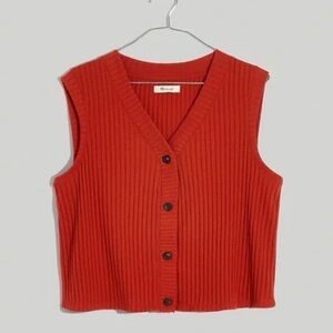 Madewell Pointelle Button Front Cropped Tank